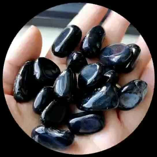 Pure Black Onyx Tumbled Stone From Tumbled Stones