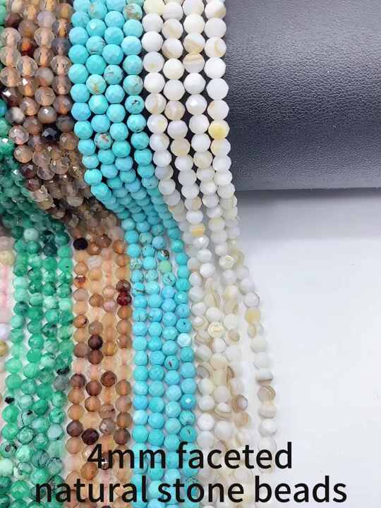 Wholesale 4mm Diameter Gemstone Beads Faceted Natural Stone Beads