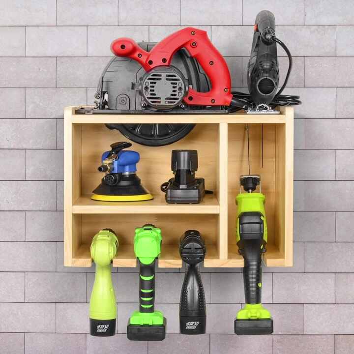 Organizzatore per utensili elettrici, stazione di ricarica per trapano portatile e utensile elettrico, mensola per utensili in metallo salvaspazio