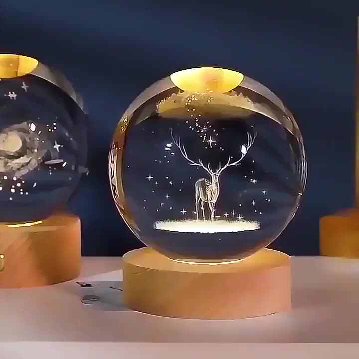 BROSSÈLLES – 3D Kristal Teddy Nachtlampje | LED Kinderkamer Lamp met