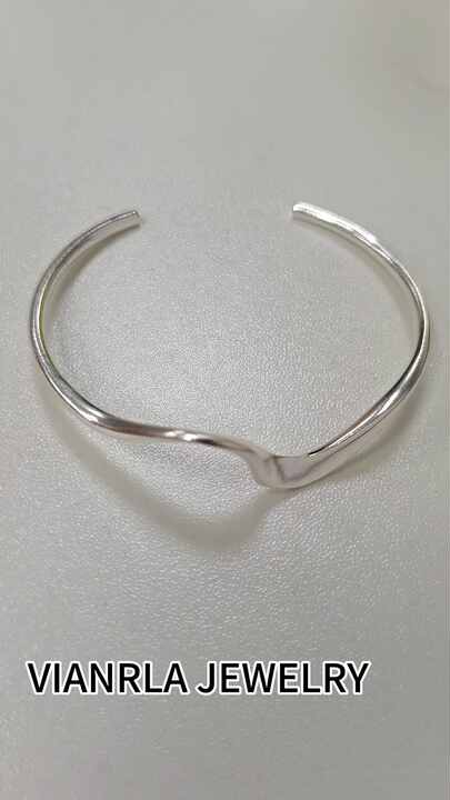Vianrla 925 Sterling Silver Open Bangles Cuff - Trendy Gift