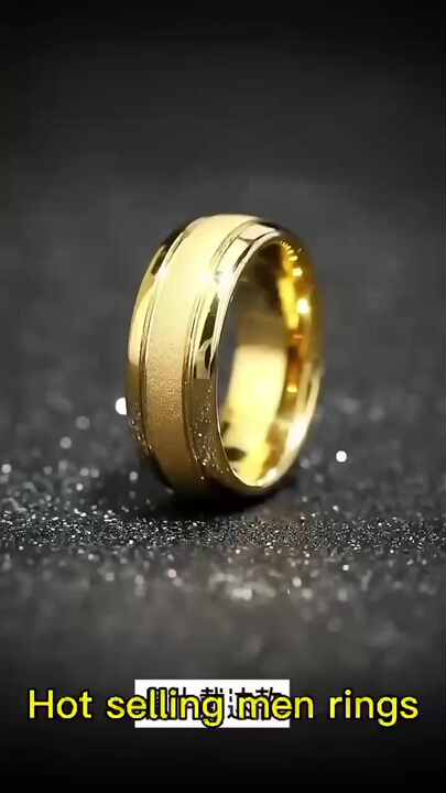 Wholesale 8mm Gold Plated Tungsten Carbide Gemstone Wedding Band