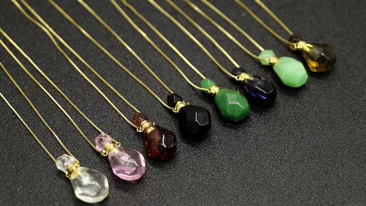 Wholesale Crystal Perfume Bottle Pendant Necklace