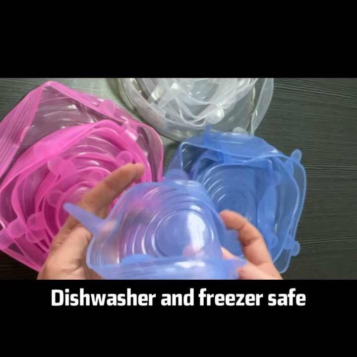 Ancoz Set 6 Coperchi Elastici In Silicone Per Ciotole - Riutilizzabili, Per Microonde E Lavastoviglie, Diametri Da 6 A 28 Cm - 4