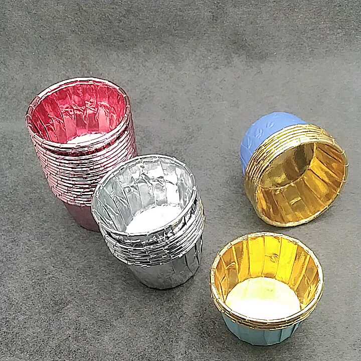 Aluminum Foil Baking Cups - 100-Pack Disposable Muffin & Cupcake Liners (Pink & Gold)