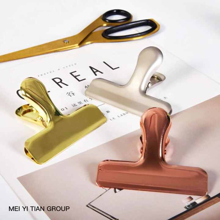 Rurili 50 Pieces Metal Paper Clips - 50mm Bronze Office
