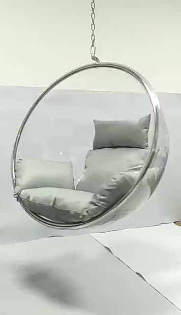 ゴールデンフレーム透明ハンギングチェアスイングフロアスタンドPVC