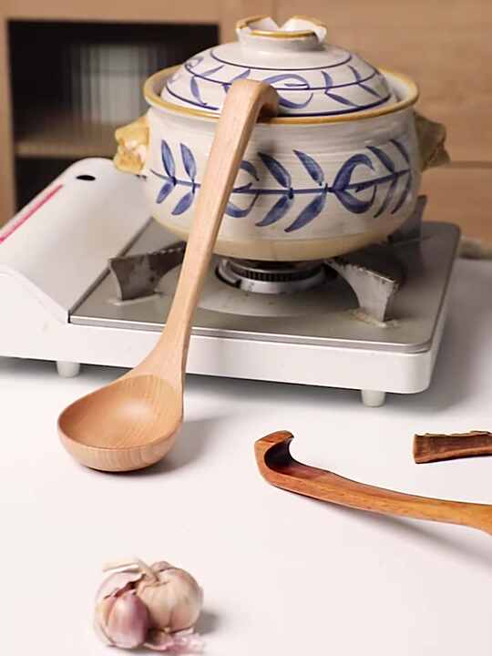 Louche En Bois Cuillère En Bois Cuisine - Louche Naturelle - Ustensile Cuisine Durable 24cm Artisanat Bois