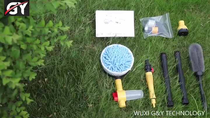 Water Powered Rotary Car Wash Brush with Soap Dispenser