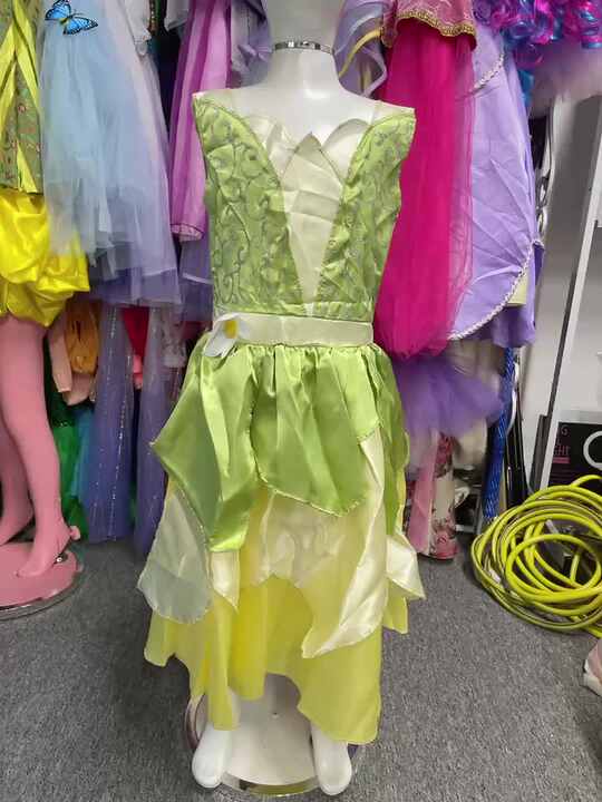 Tinkerbell Costume Kids Halloween Cosplay Dress up Birthday Party Outfit  Princess Dresses With Wing for Girls
