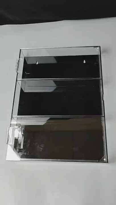 Vetrina Espositiva Vetrina in Acrilico Trasparente con Serratura e Chiave, Scatola di Plastica con Sportello Apribile per Action Figure Organizer, Contenitore Espositivo a Cubo Antipolvere(10x30x25cm