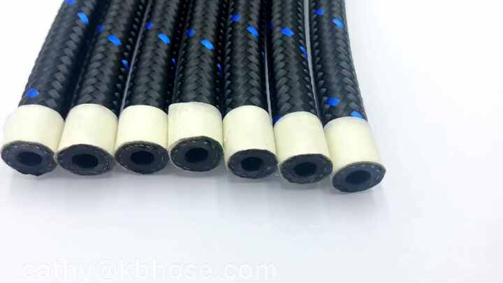 X AUTOHAUX 15ft AN4 Fuel Hose - 1/4" Braided Nylon Stainless Steel Line For Oil, Fuel, Gas (Black) - View #9