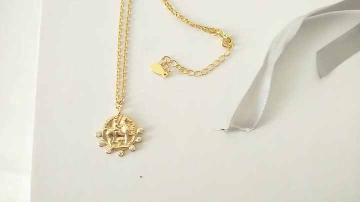 925 Sterling Silver Fashion 18k Gold Plain Coin Mini Pendant