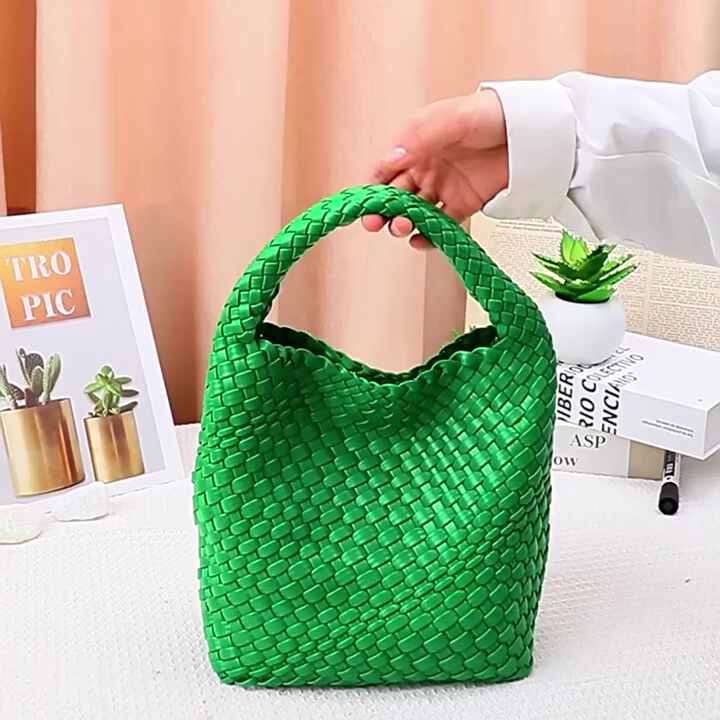 Borsa tessuta per donna borsa Tote in tessuto di pelle vegana - Main Image