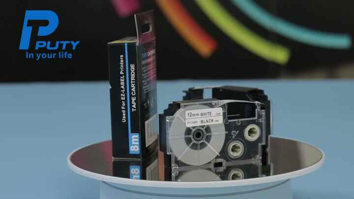 Casio Compatible 24mm Black on White Waterproof Label Tape