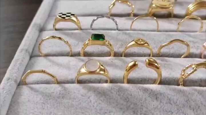 Custom Stainless Steel Kids Fidget Metal Spinner Rings Gold Plated