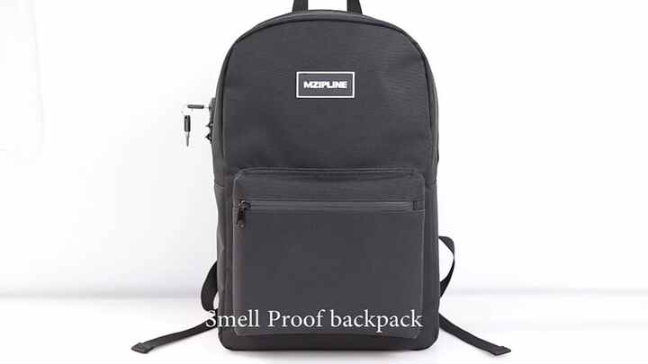 Anti Theft Smell Proof Laptop Backpack Bag With Lock Activated