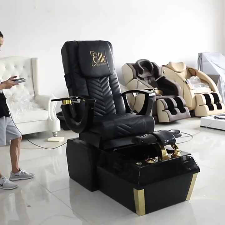 2024 Modern Luxury Beauty Nail Salon Black Pedicure Chair