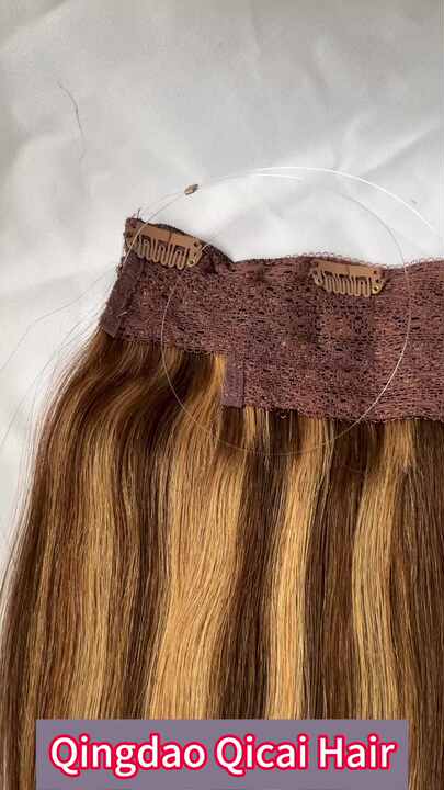 Full Headband Wire Halo Brazilian Loose Curly Hair Extensions