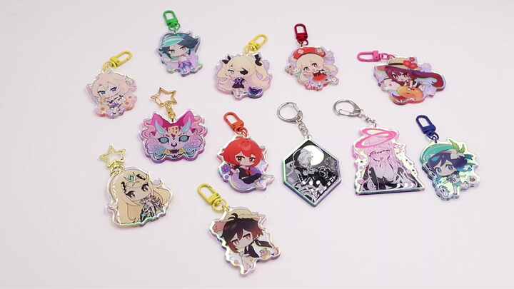 High Quality Custom Clear Rainbow Holographic Acrylic Keychain