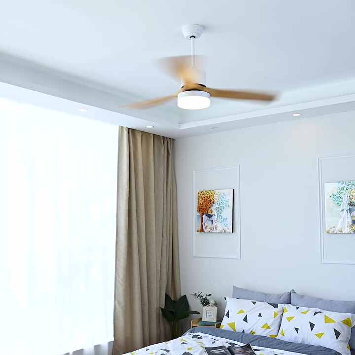 Dekorative Beleuchtung Holzflgel-Deckenventilator mit Lichtern Japanischer  Typ Bambus-Deckenventilatoren mit LED-Licht
