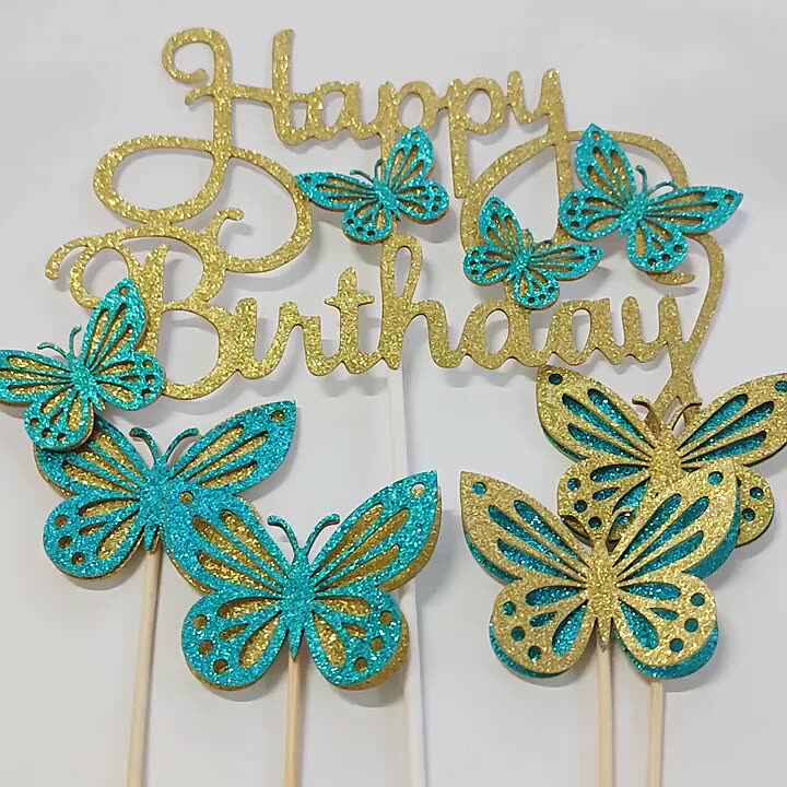48 Pezzi Farfalle Decorative Torta, Farfalla Cupcake Toppers
