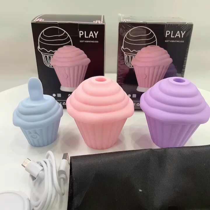Cupcake Sex Toy Clitoral Sucking Vibrator Ice Cream Cone Vibrator Nipple  Clit Sucker Silicone Vibrator Adult Sex Toy for Woman