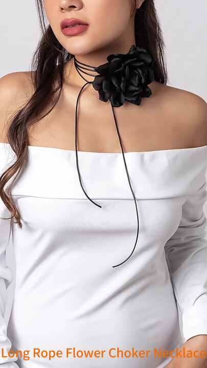 Collana Girocollo Con Fiore In Tessuto Rosa – Boho Regolabile, Fatte A Mano, Per Donne E Ragazze