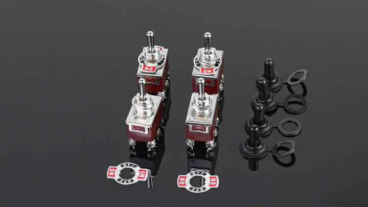 Taiss 2pcs Momentary Toggle Switch DPDT (ON)-Off-(ON) 6 Terminal 3 Position With Waterproof Caps
