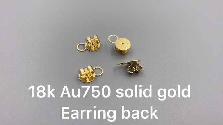 Au750 Gold Earring Accessories Findings Earrings Back with Drop