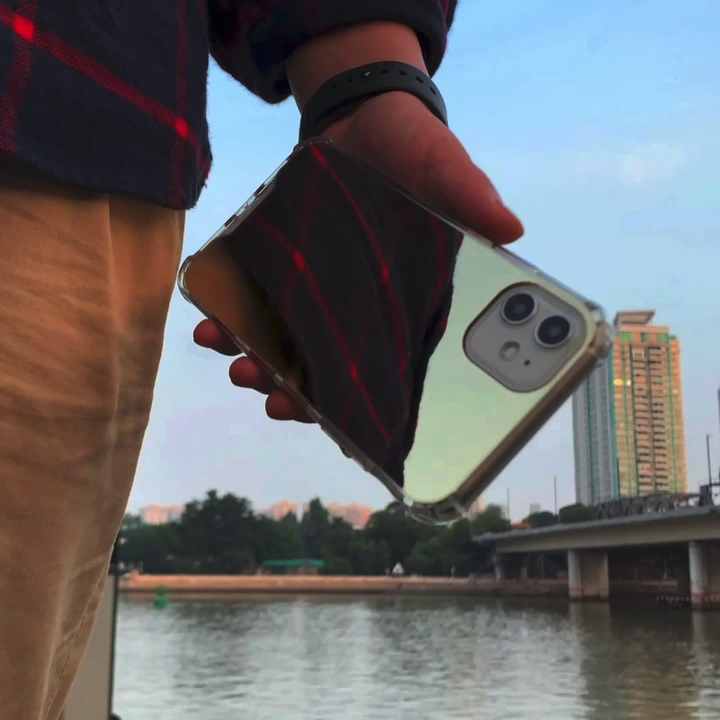 Ladies Makeup Mirror Phone Case for iPhone X Xs Xr Plus 14 15 16 17  Mobile Case Plating Silver Phone Case with Mirror Effect