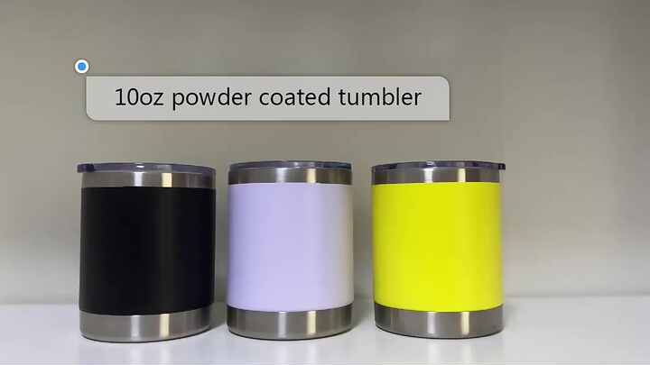 Double Walled Stainless Steel Vacuum Insulated Lowball 10oz White  Sublimation Blanks Straight Tumbler Coffee Mug with Slider Lid