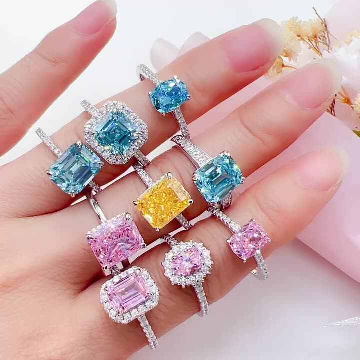 Luxury Women Jewelry Oval Ice Cut Cubic Zircon Diamond Wedding