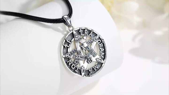 Sterling Silver Cut Out Tree Pentacle Pentagram Pendant Wicca Pagan Jewelry