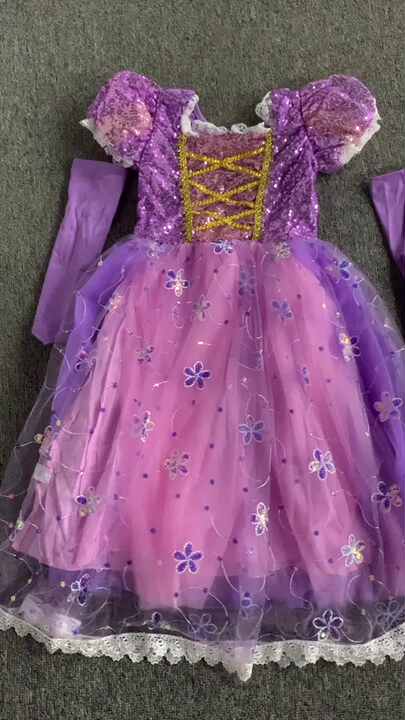 open lace back dress Princess Rapunzel Dress Purple Adults Rapunzel Outfit Costume for Wome –  MJcostume main image 1