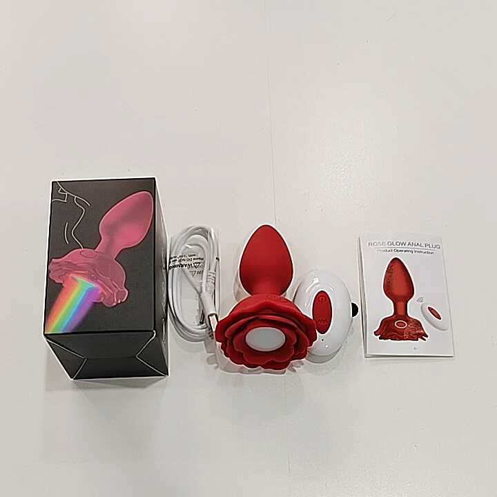 Rosen-LED-Leuchtender Analplug Vibrator fr Frauen 10 Modi Fernbedienung  Masturbator Butt Plug