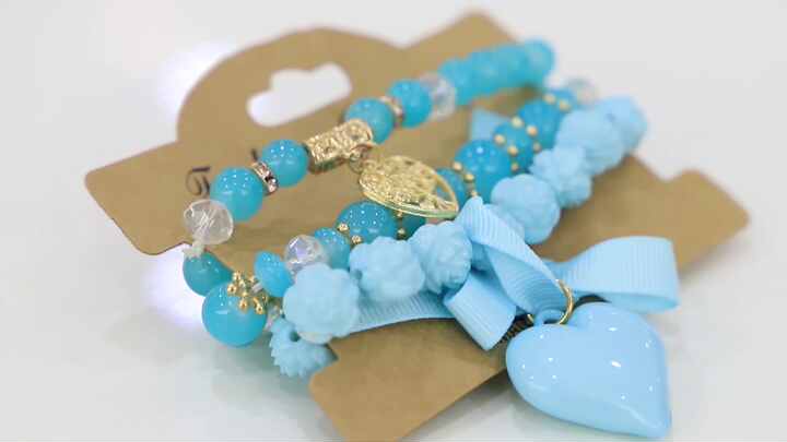 Cheap Boho Feather Palm Bead Bracelet Female Classic Hamsa Glass