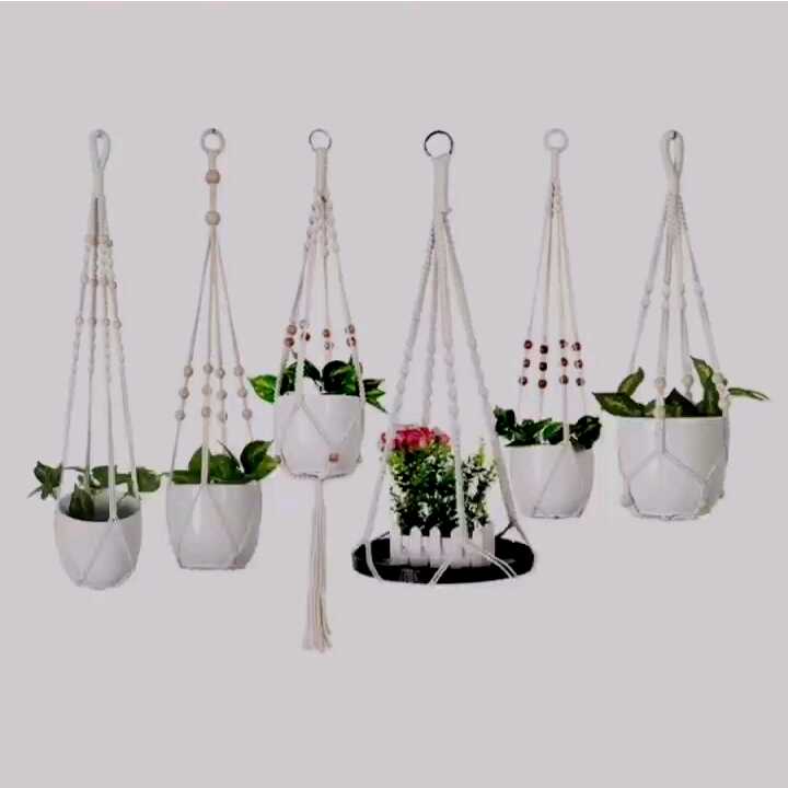 Meng Jiaran Lot De 2 Paniers Suspendus En Macramé Pour Plantes, D