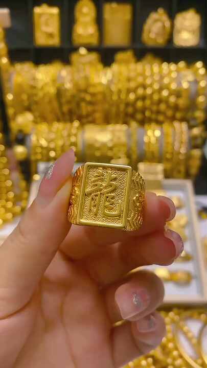 Brass Gold-Plated Maitreya Buddha Rings for Men and Women