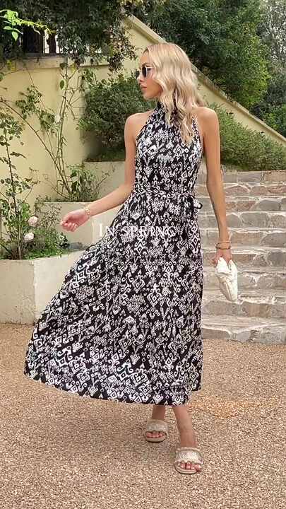 Custom Summer Long Elegant Casual Dresses Women 2026 Sleeveless Ladies  Floral Dress