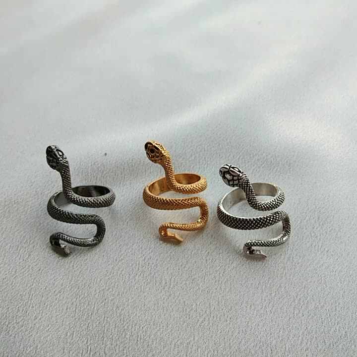 Anello Serpente In Oro, Anello Serpente Rettile Da Uomo, Anello Serpente Cristallo Blu Gioielli Serpente Pietra Blu, Anello Serpente Arricciato Anello Serpente Per Ragazzi, Metallo