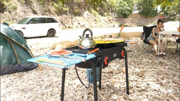 Burner High Pressure Outdoor Gas Grill with Lid