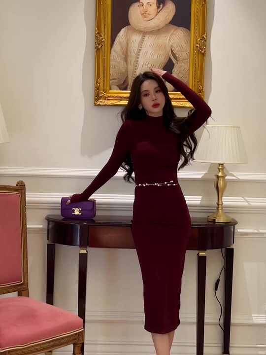 long sleeve dark dress Skate the Night Away Long Sleeve Dress - Cool Black