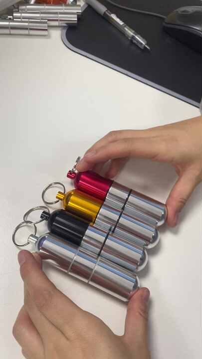 Pocket Waterproof Toothpick Holder Metal Pill Case Keychain