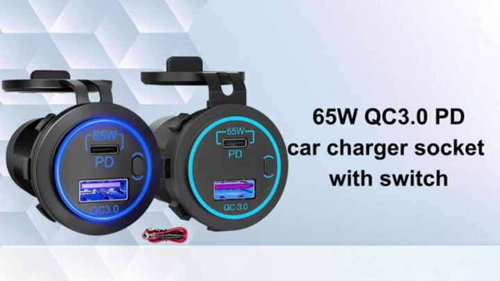 Presa USB C Da 12V, 65W PD3.0 E 18W QC3.0 per La Ricarica Di