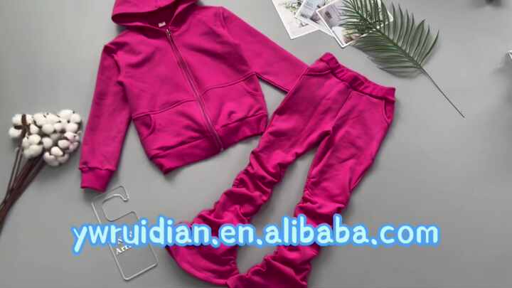 Shop 2022 Kids Girls Outfits Warm Zipper Jogger Sets