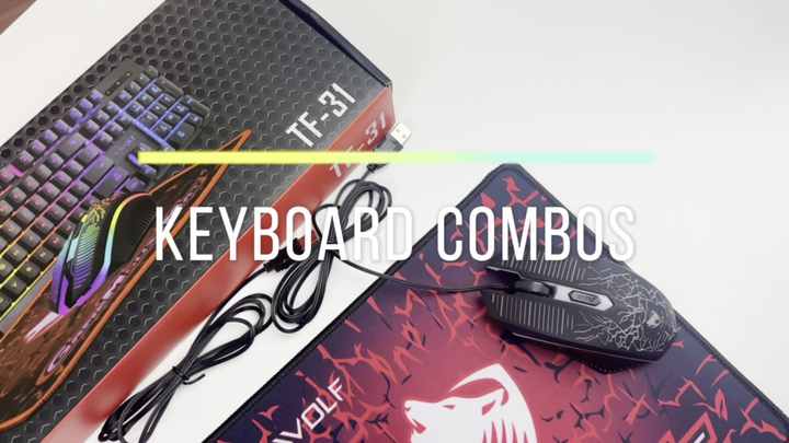 TWOLF TF31 3 in 1 Gaming Keyboard & Mouse Combo with Mouse Mat