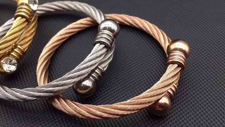 minimalist jewelry 316l stainless steel beads rose gold cable