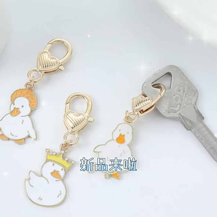 Fuqimanman2020 Cute Rhinestone Keychain – Blushing Frog, Duck & Rabbit Charms For Girls & Women (Green Frog Style) - View #5