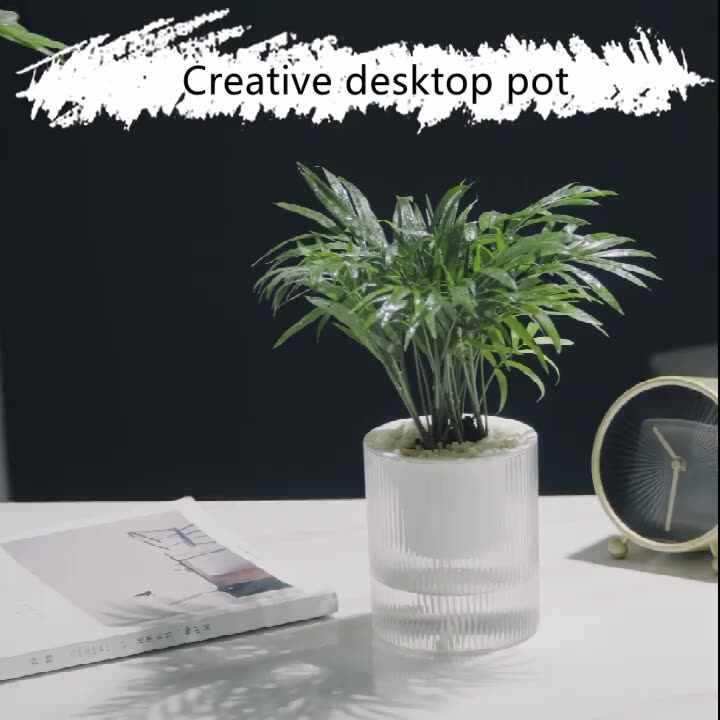 BRICE 4 Inch China Bulk Flower Pots Self Watering Creative Plastic PET PP  Nursery Planter Garden Transparent Flower Pot